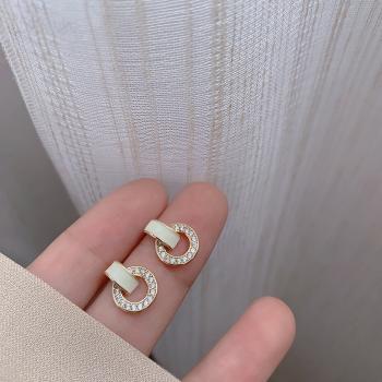 360Home Silber pin Perle luftige Vintage Ohrringe E1950
